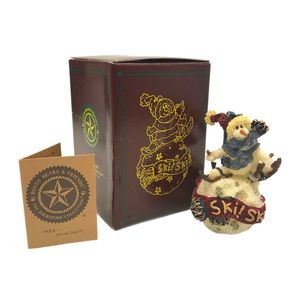 Boyds Bears “Lars Ski Ski Ski” Snowman Handmade Christmas‎ Ornament w/Box #25653